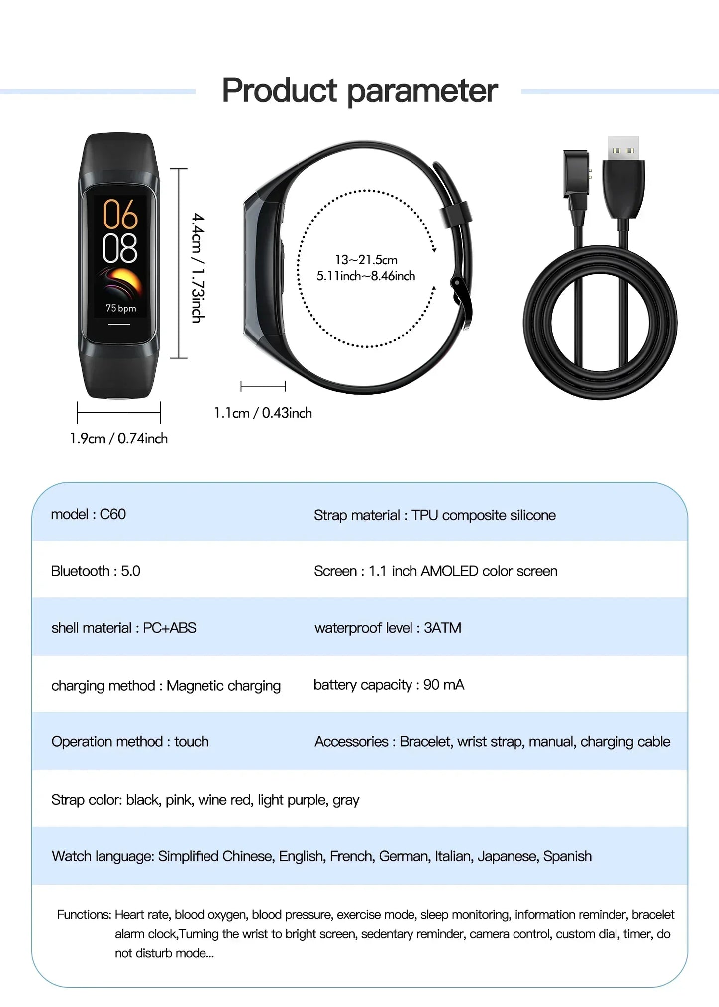 Smartwatch with Full Touch Screen – ECG Fitness Tracker & Heart Rate Monitor