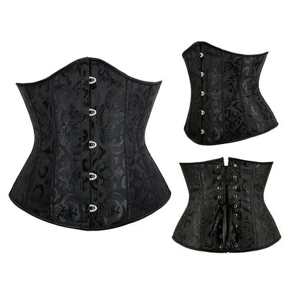 Elegance in Bloom Underbust Corset - Sculpt and Embrace Your Curves with Floral Grace