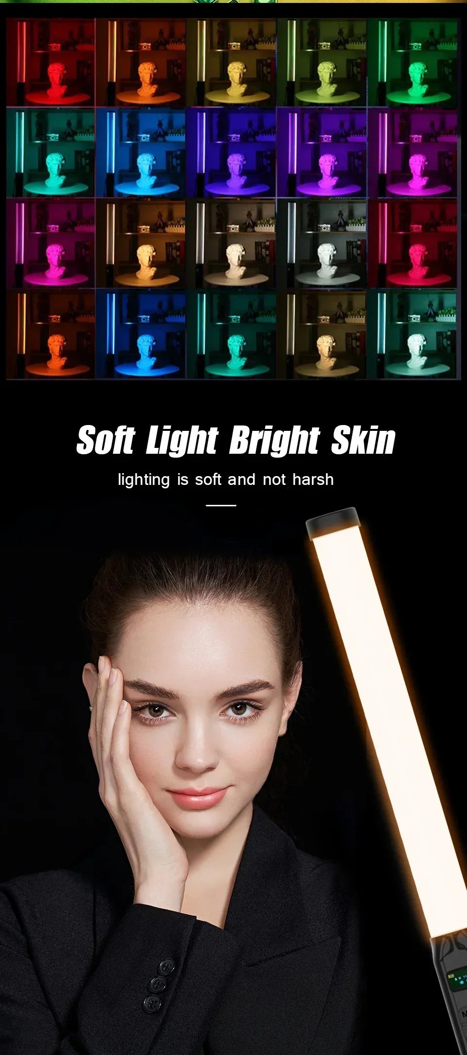 Handhållen RGB LED-ljusstav – 50CM fotografistudiolampa