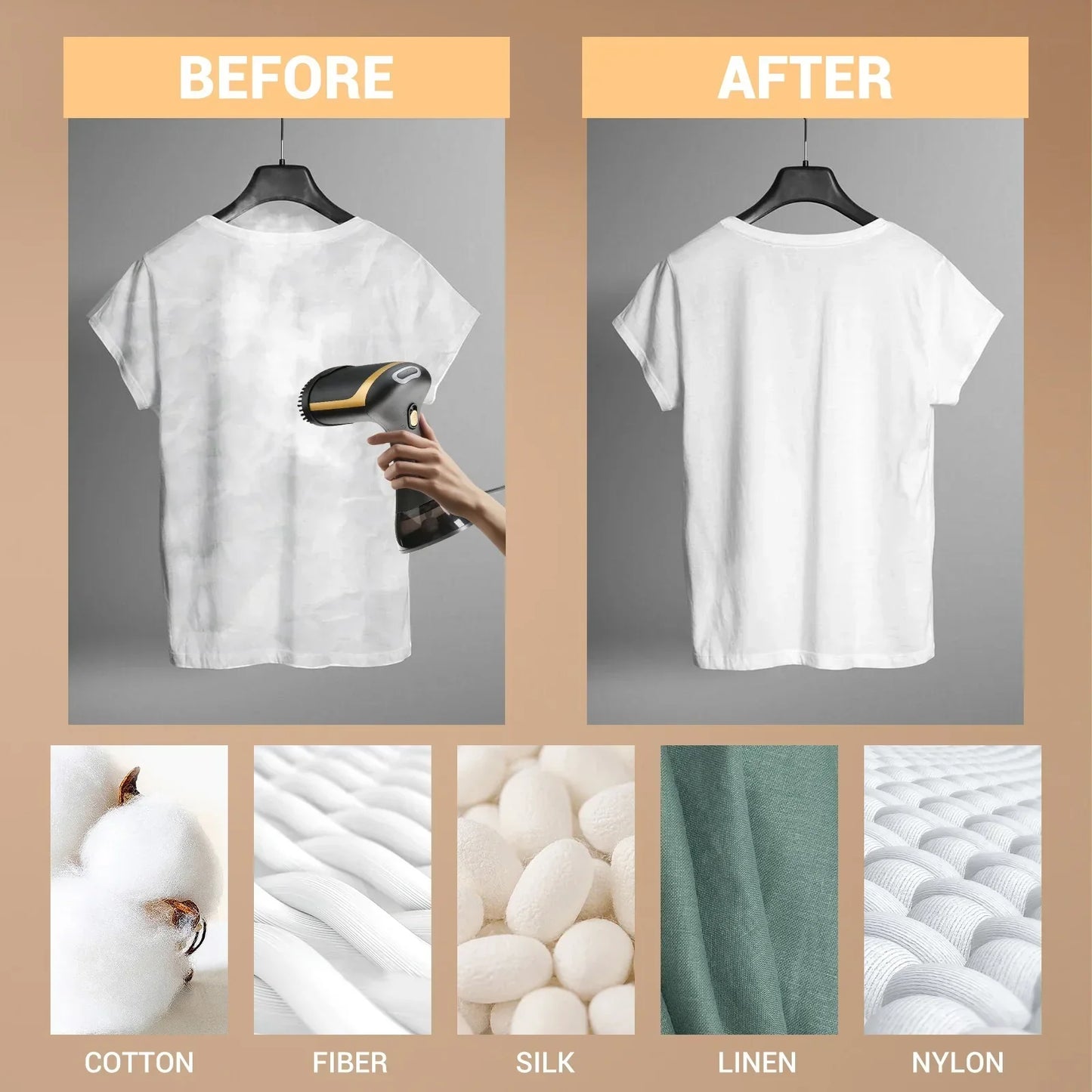 1500W Handheld Garment Steamer – Fast-Heat Portable Steam Iron for Home & Travel