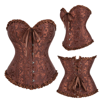 Gothic Charm Waist-Sculpting Vintage-inspired Boned Corset