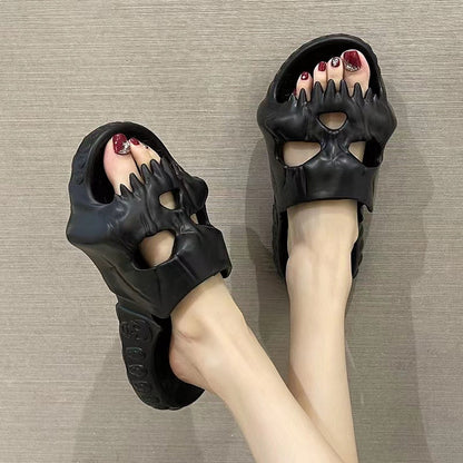 Skeleton Skull Thick Sole Slippers – Ventayo