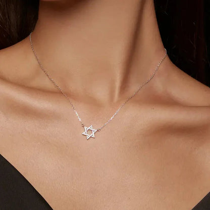 925 Sterling Silver Star of David Pendant Necklace