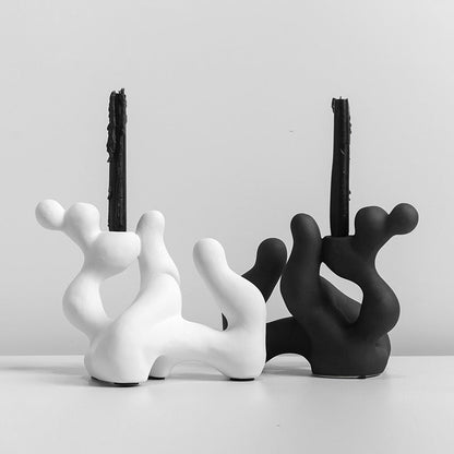 Abstract Ceramic Candle Holders