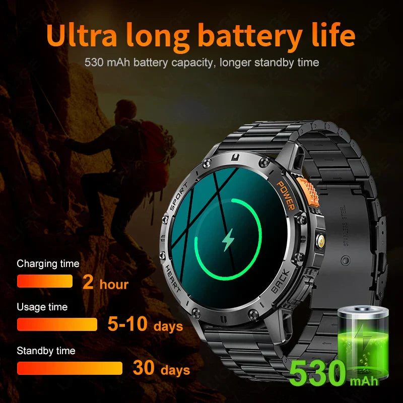 AMOLED Smartwatch – Bluetooth Calling Fitness Tracker with Waterproof Design