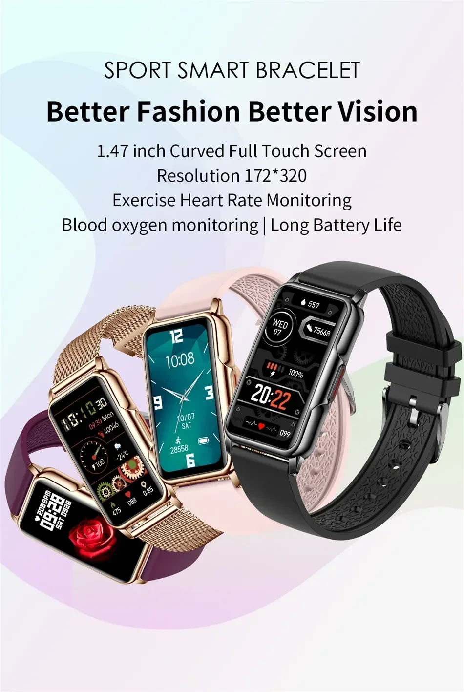Smartwatch für Herren & Damen – Voller Touch Fitness- & Gesundheitstracker