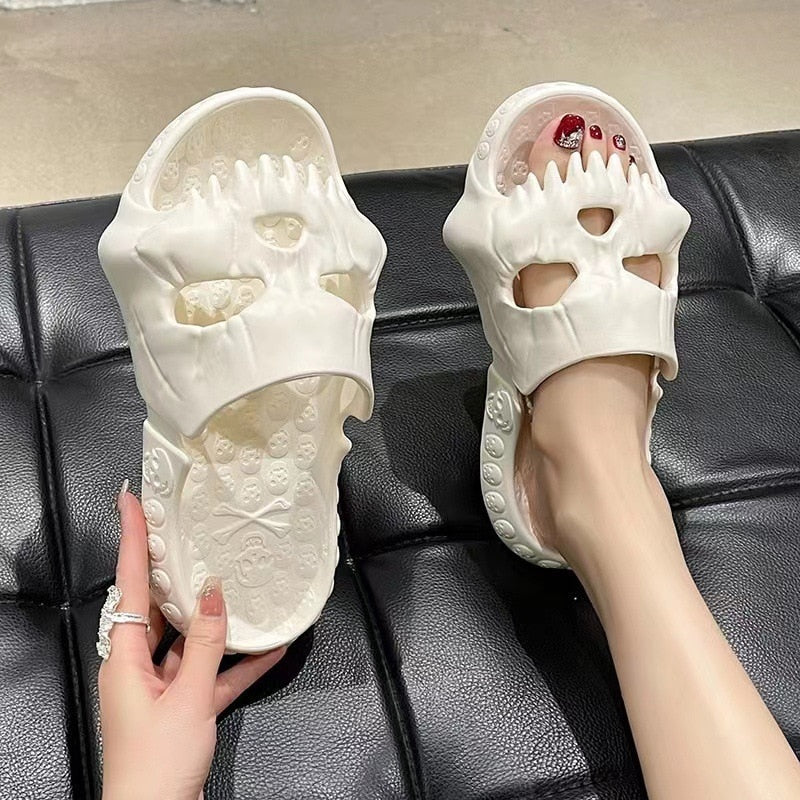 Skeleton Skull Thick Sole Slippers – Ventayo
