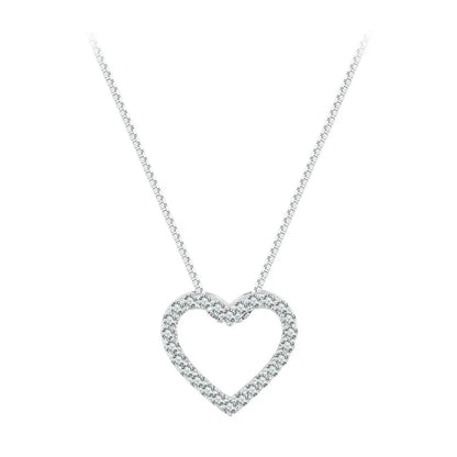 Moissanite 925 Sterling Silver Heart Necklaces