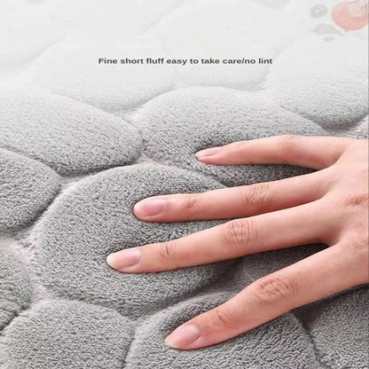 Chic Cobblestone Design Kitchen Mat – Soft, Washable & Anti-Skid