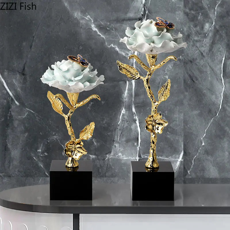 Brass Flower Sculpture