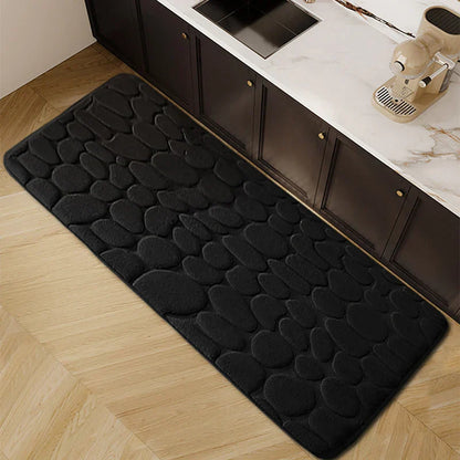 Chic Cobblestone Design Kitchen Mat – Soft, Washable & Anti-Skid