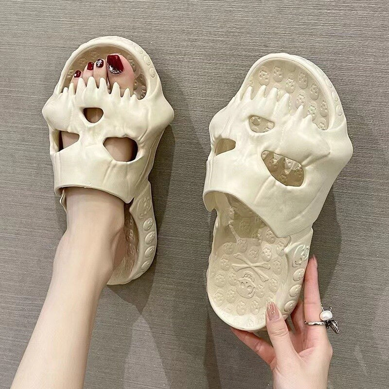 Skeleton Skull Thick Sole Slippers – Ventayo