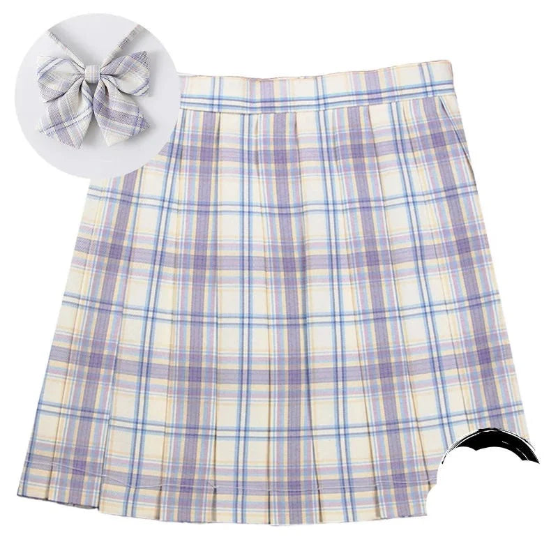 High Waist Preppy Girls Dance Mini Skirt