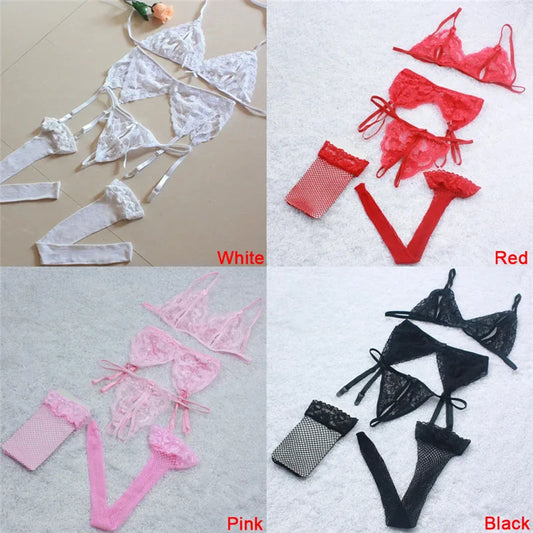 Women Lingerie Set Lace Embroidery Push Up Bra Panties Sets