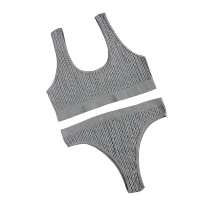 High Waist Underwear Nonwire Brassiere Comfy Sports Bra Sexy Lingerie Set