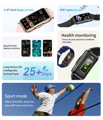 Smartwatch für Herren & Damen – Voller Touch Fitness- & Gesundheitstracker