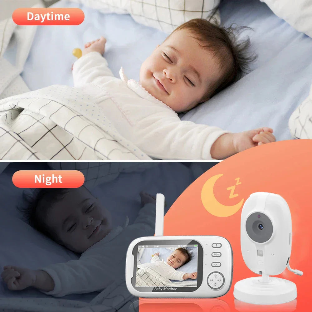 3.5-Inch Wireless Video Baby Monitor – Night Vision & Two-Way Audio