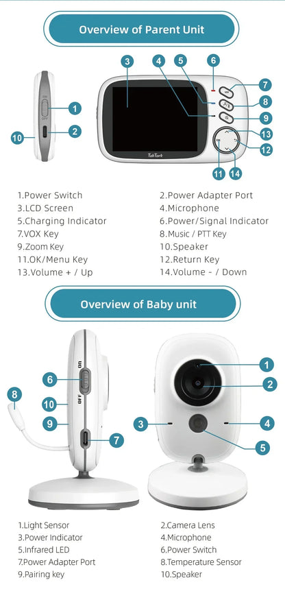 3.2-Inch Wireless Video Baby Monitor 