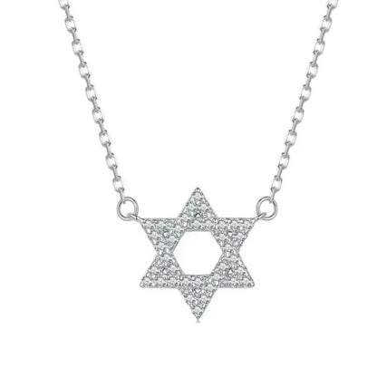 925 Sterling Silver Star of David Pendant Necklace