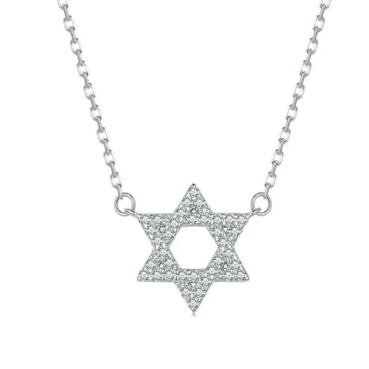 925 Sterling Silver Star of David Pendant Necklace