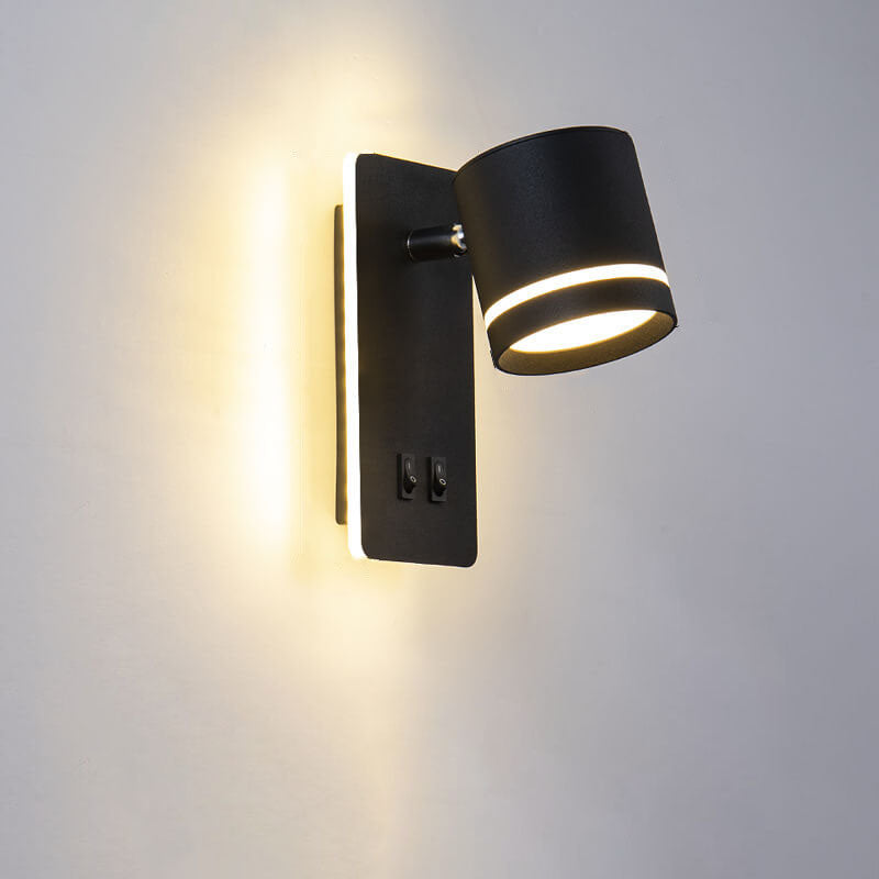 Lámpara de pared minimalista con foco rectangular giratorio LED para lectura