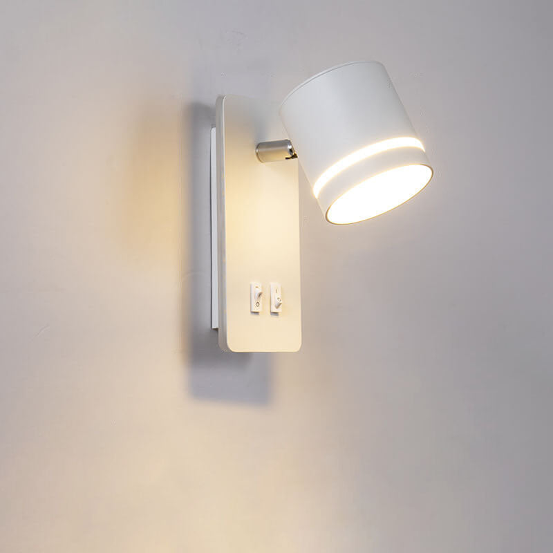 Lámpara de pared minimalista con foco rectangular giratorio LED para lectura
