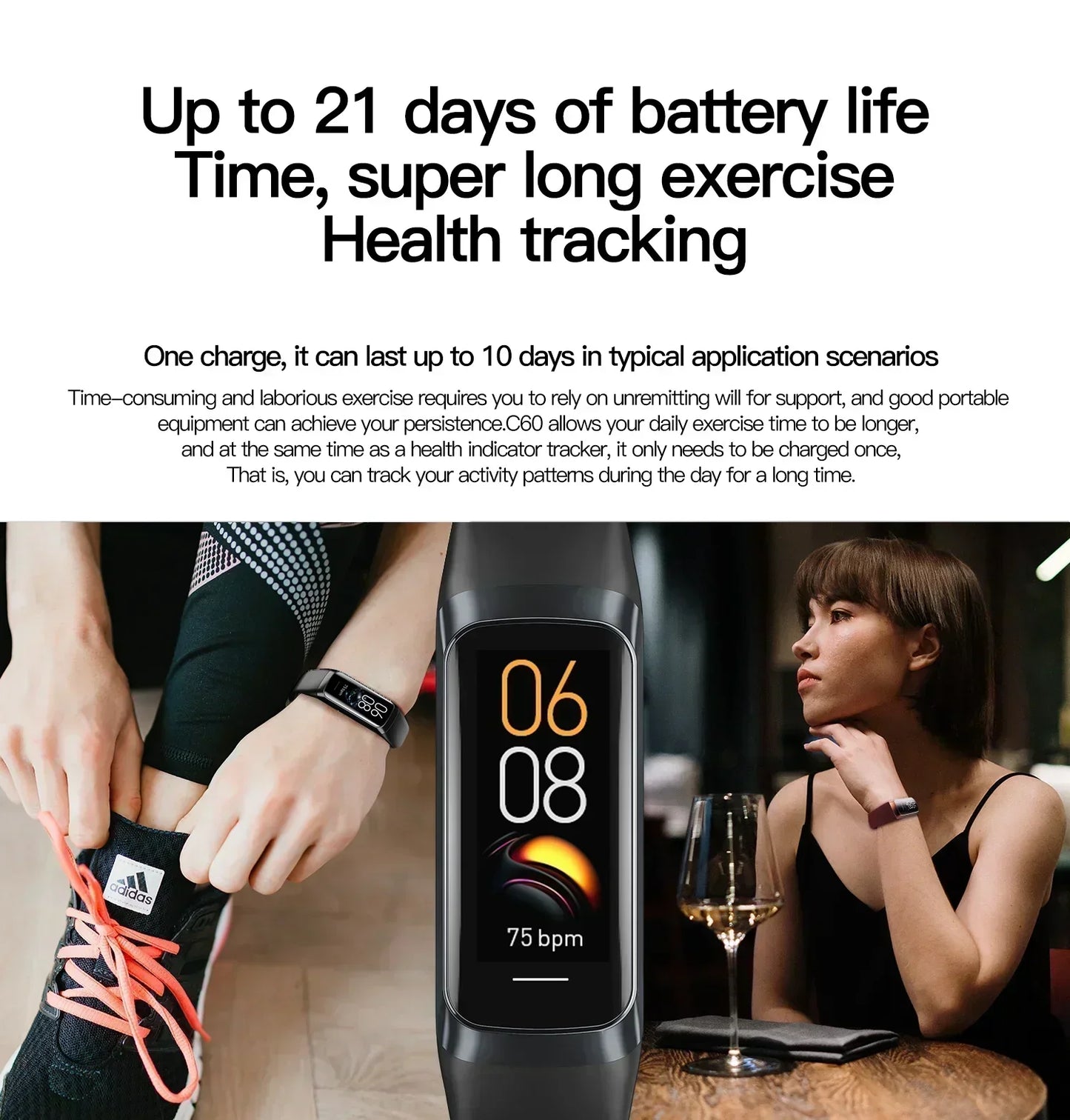 Smartwatch with Full Touch Screen – ECG Fitness Tracker & Heart Rate Monitor