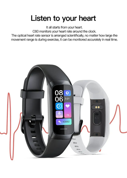 Smartwatch with Full Touch Screen – ECG Fitness Tracker & Heart Rate Monitor