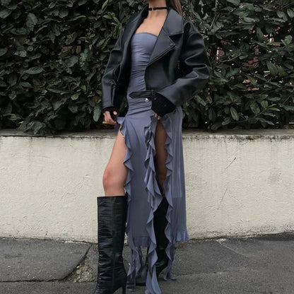 Elegant Ruffles Off Shoulder Women Mini Midi Dress