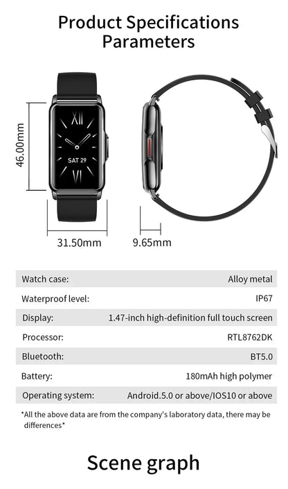 Smartwatch für Herren & Damen – Voller Touch Fitness- & Gesundheitstracker