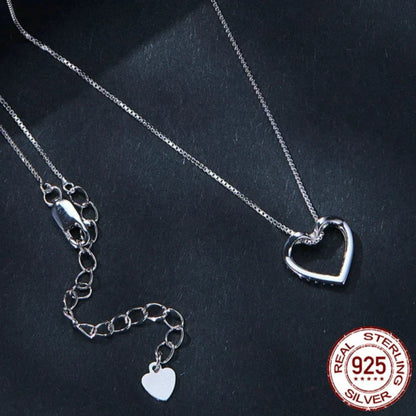 Moissanite 925 Sterling Silver Heart Necklaces