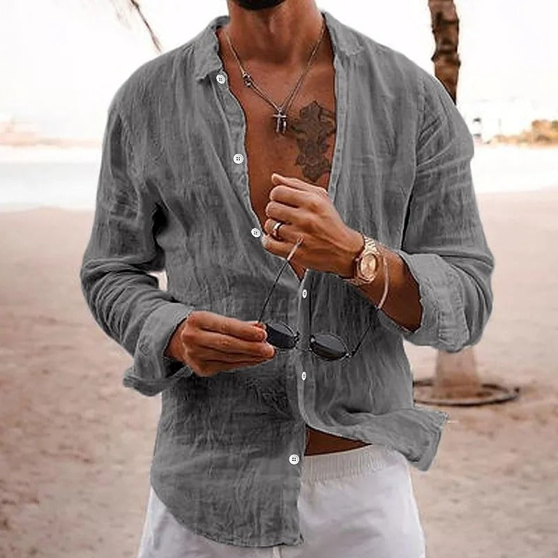 Men's Linen Long Sleeve Shirts