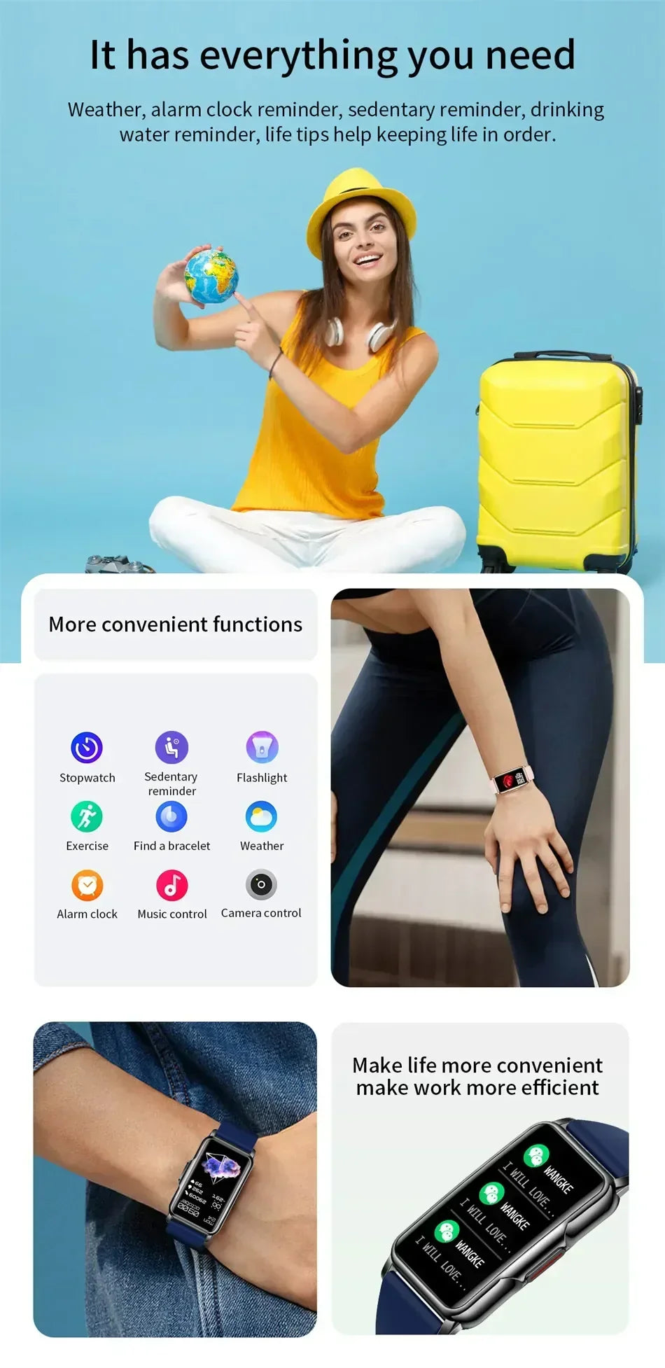 Smartwatch für Herren & Damen – Voller Touch Fitness- & Gesundheitstracker