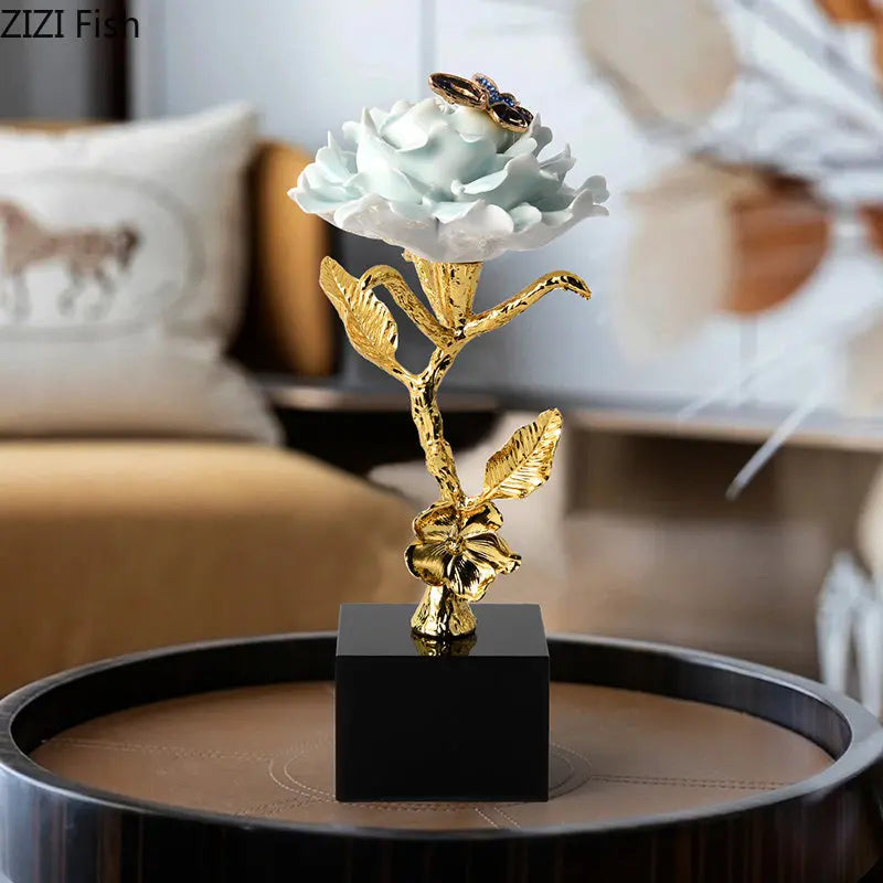 Brass Flower Sculpture