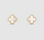 925 Sterling Silver Pearl Gold Clover Stud Earring
