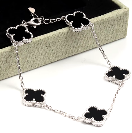 Black Clover Silver Bracelet