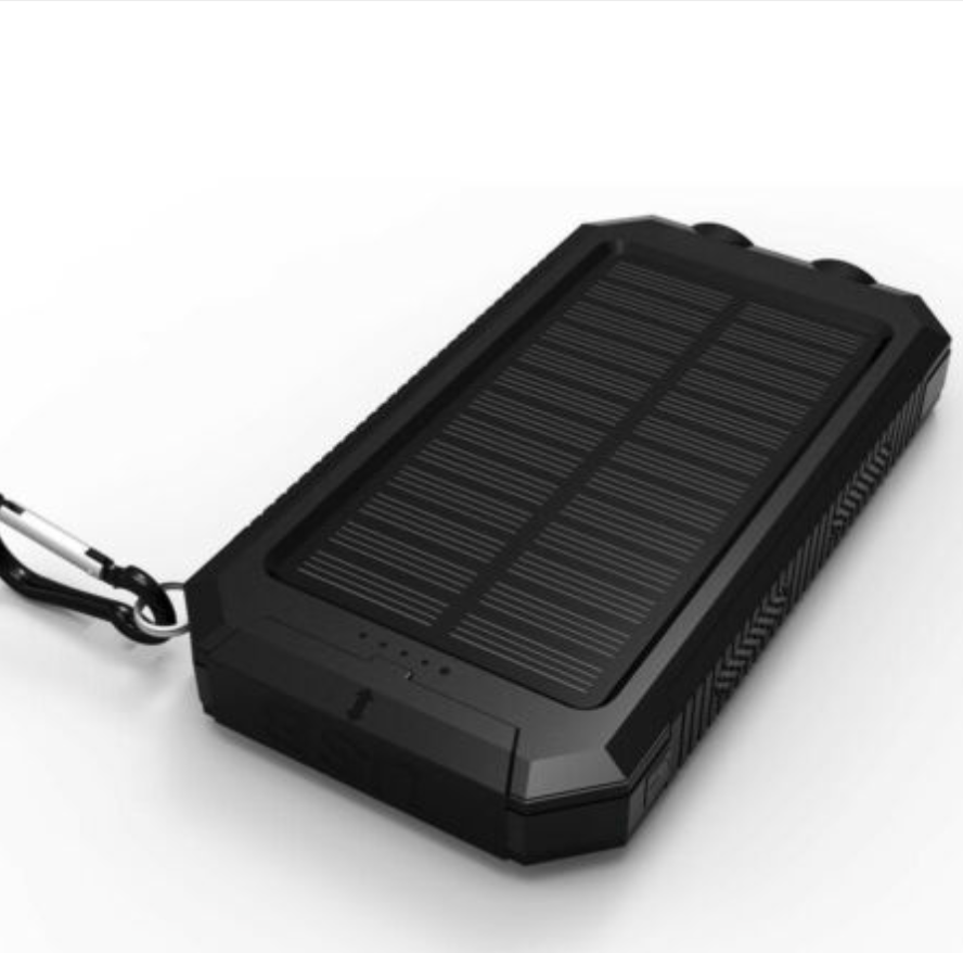 Solkraftbank – 500000mAh bärbar vattentät utomhusladdare med dubbla USB och LED-lampa