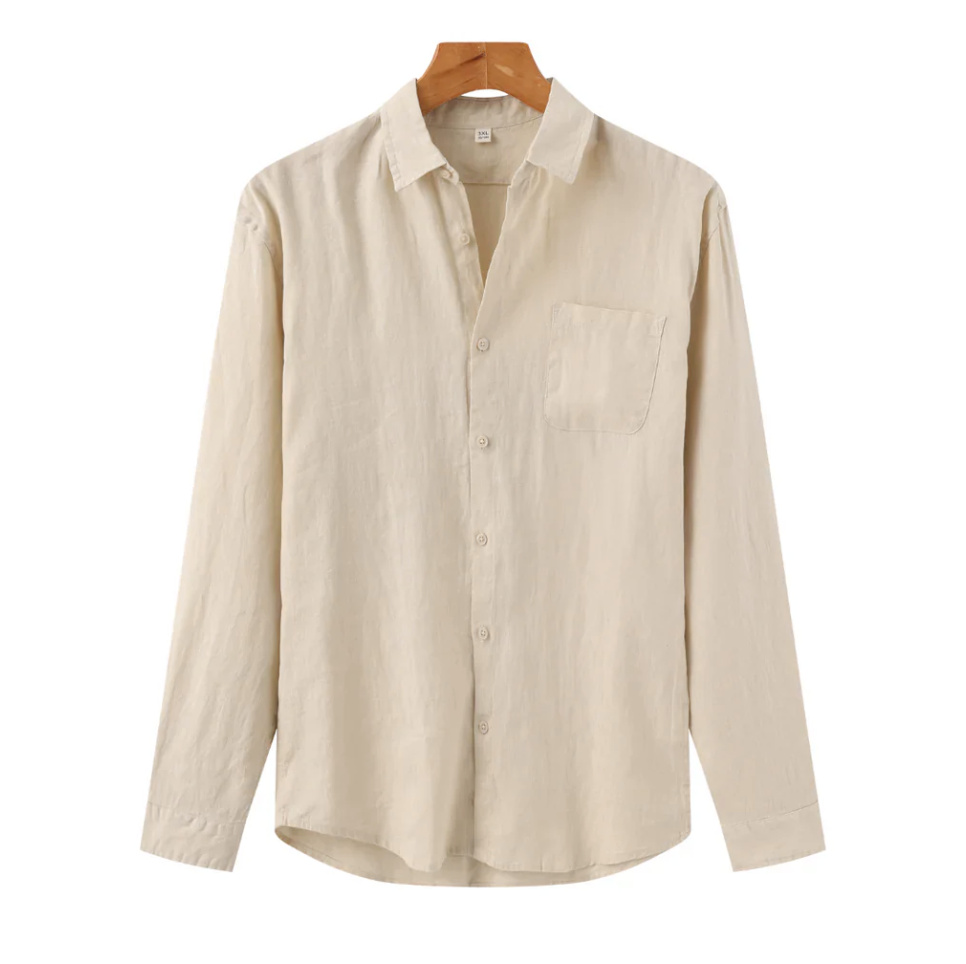 PORTOFINO Men’s Linen Shirt – 100% Linen, Relaxed Fit with Chest Pocket