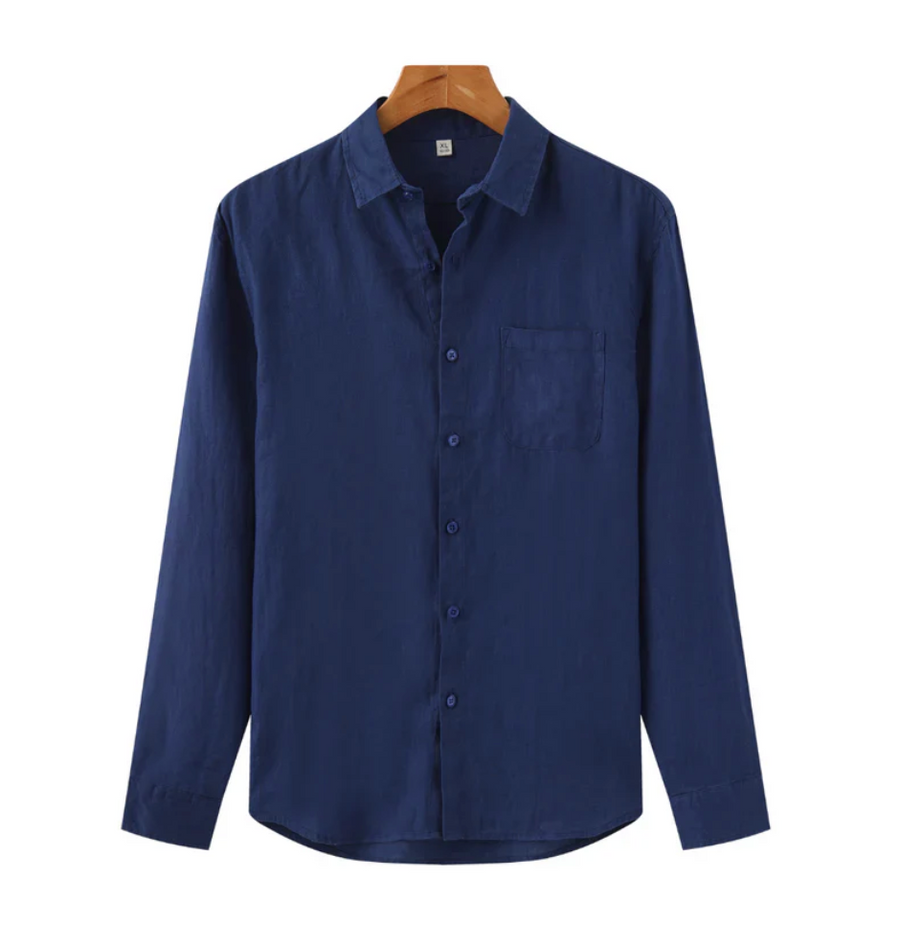 PORTOFINO Men’s Linen Shirt – 100% Linen, Relaxed Fit with Chest Pocket