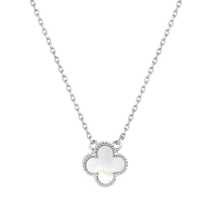 Sterling Silver Clover Pearl Silver Necklace