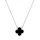 Sterling Silver Clover Black Silver Necklace