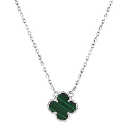 Sterling Silver Clover Pearl Silver Necklace