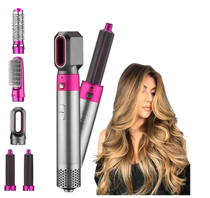 Hair Airflow Curler Dryer Brush 5 In 1 Flawless Electric Blow Dryer Comb Hair Curling Wand Detachable Brush Kit Curling Iron Gift For Women