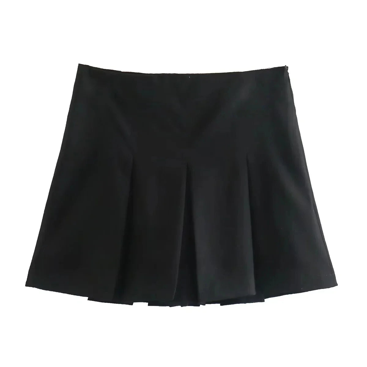 Vintage Dark Grey Mini Skirts Women Ruffles Pleated Sexy Shorts Skirts