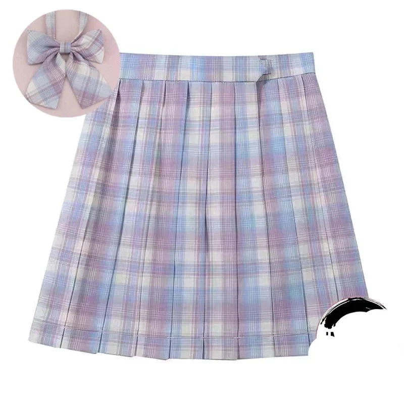 High Waist Preppy Girls Dance Mini Skirt