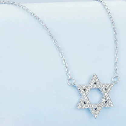 925 Sterling Silver Star of David Pendant Necklace