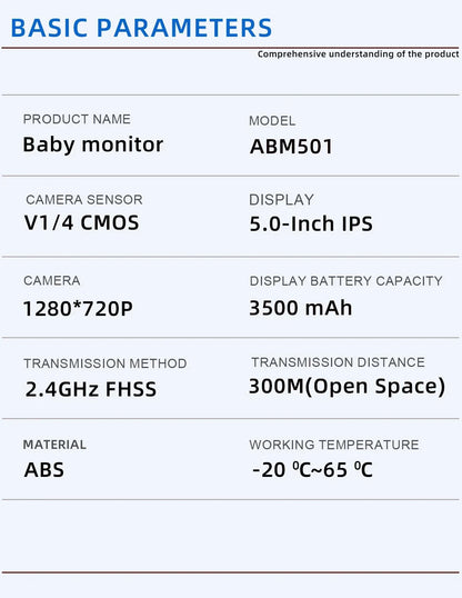 5.0-Inch Wireless Video Baby Monitor – ABM501