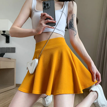 Summer Women's Skirts Fashion Sexy Mini Elastic Pleated Sun Skirts