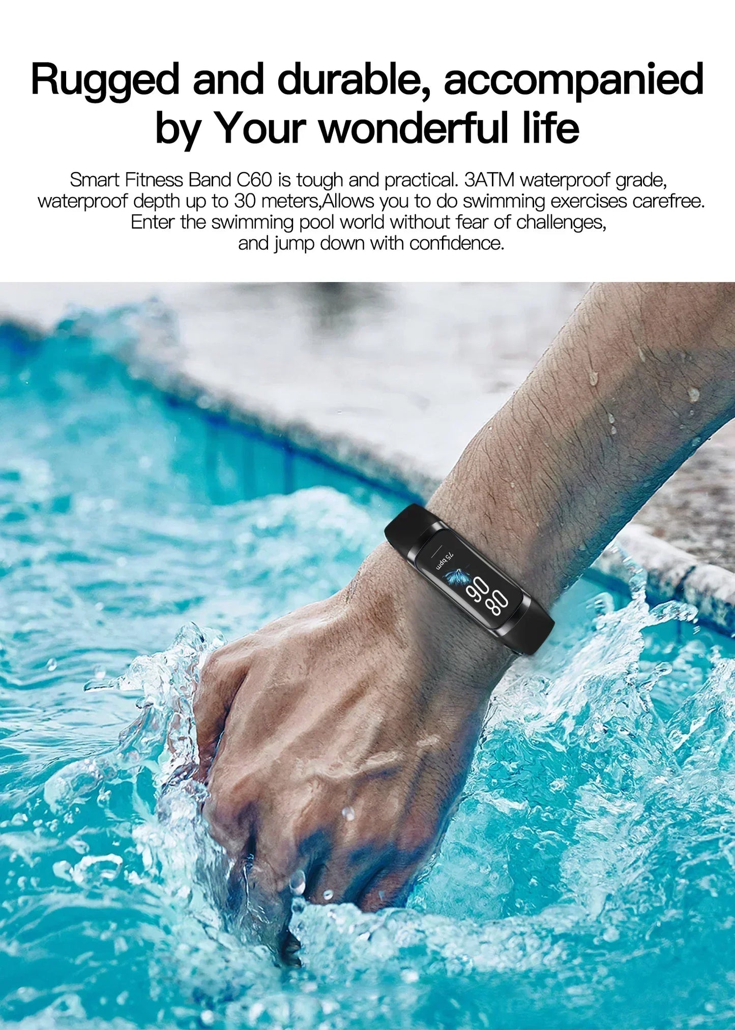 Smartwatch with Full Touch Screen – ECG Fitness Tracker & Heart Rate Monitor