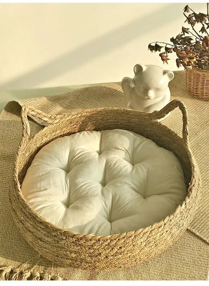 Nid pour chat en rotin tressé à la main – Confortable et respirant pour toutes les saisons
